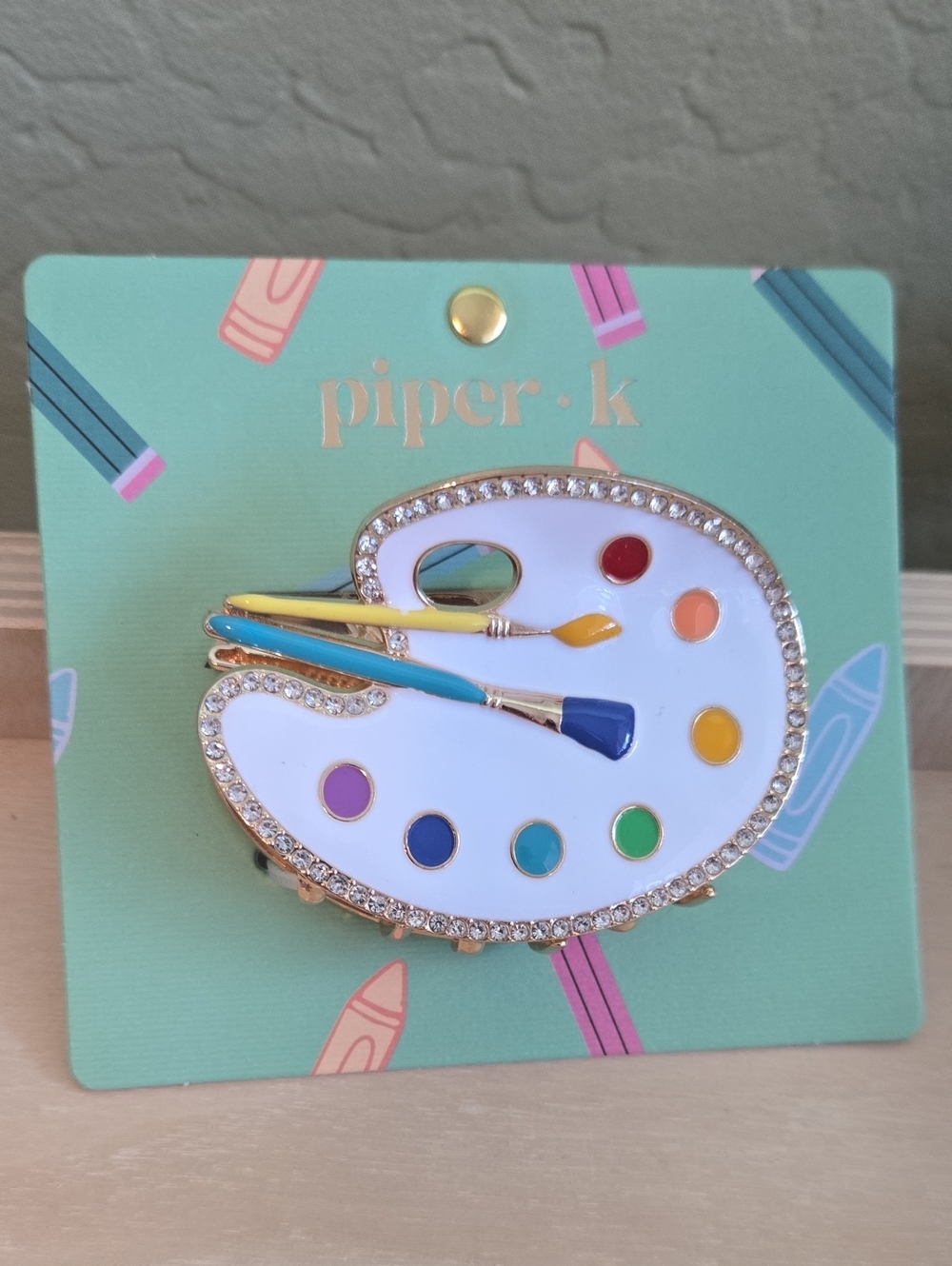 Piper•K Artist Paint Palette Hair Clip NWT